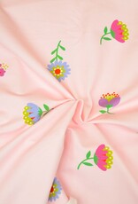 French terry fleur zacht roze