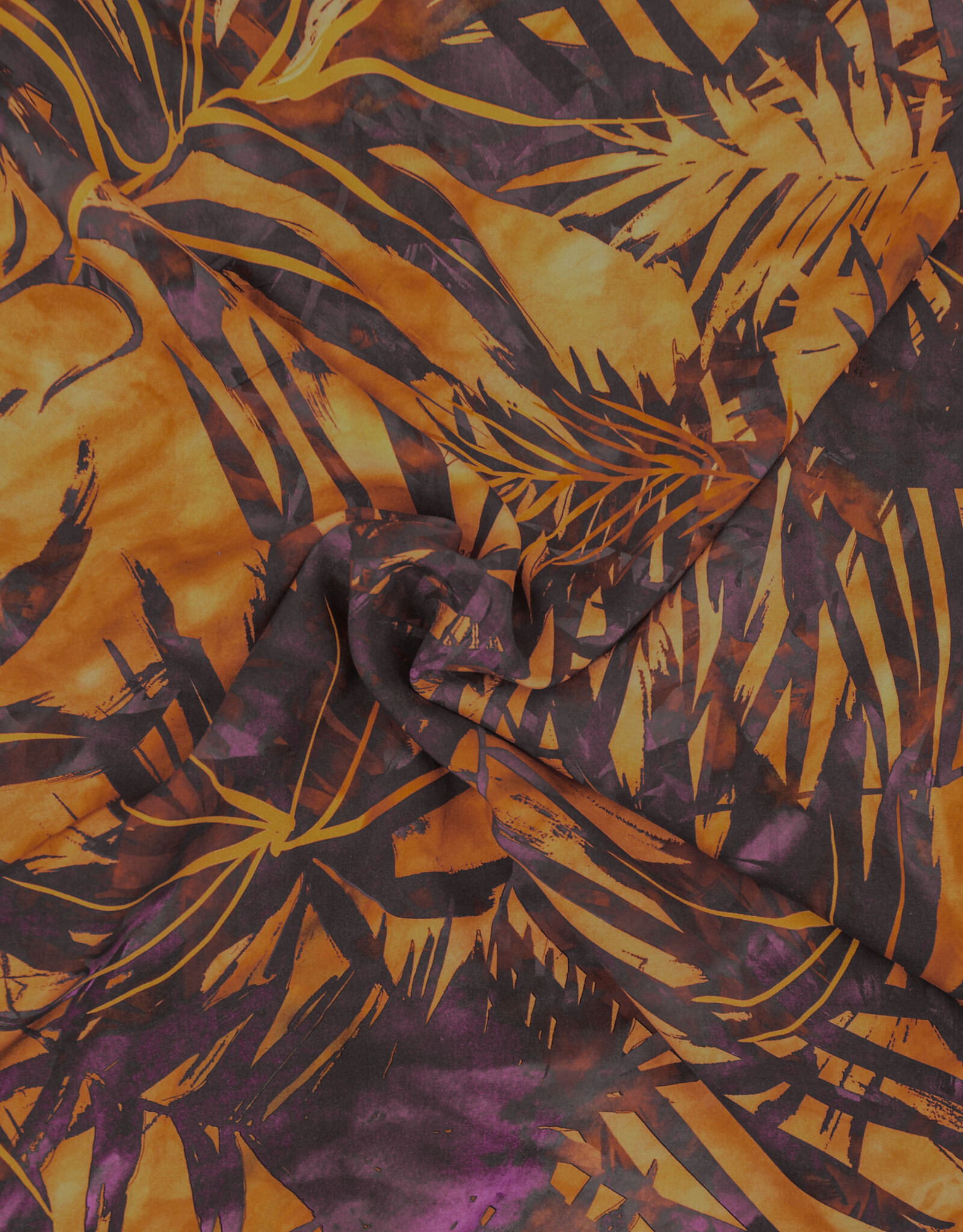 Viscose palma palmbladeren bordeaux