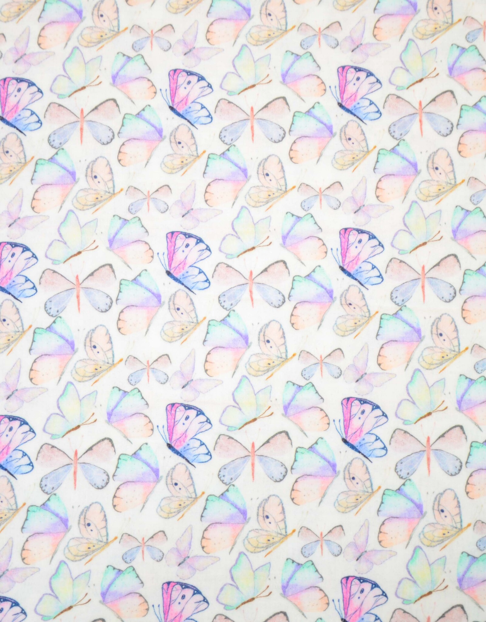 Double gauze pastel vlinders