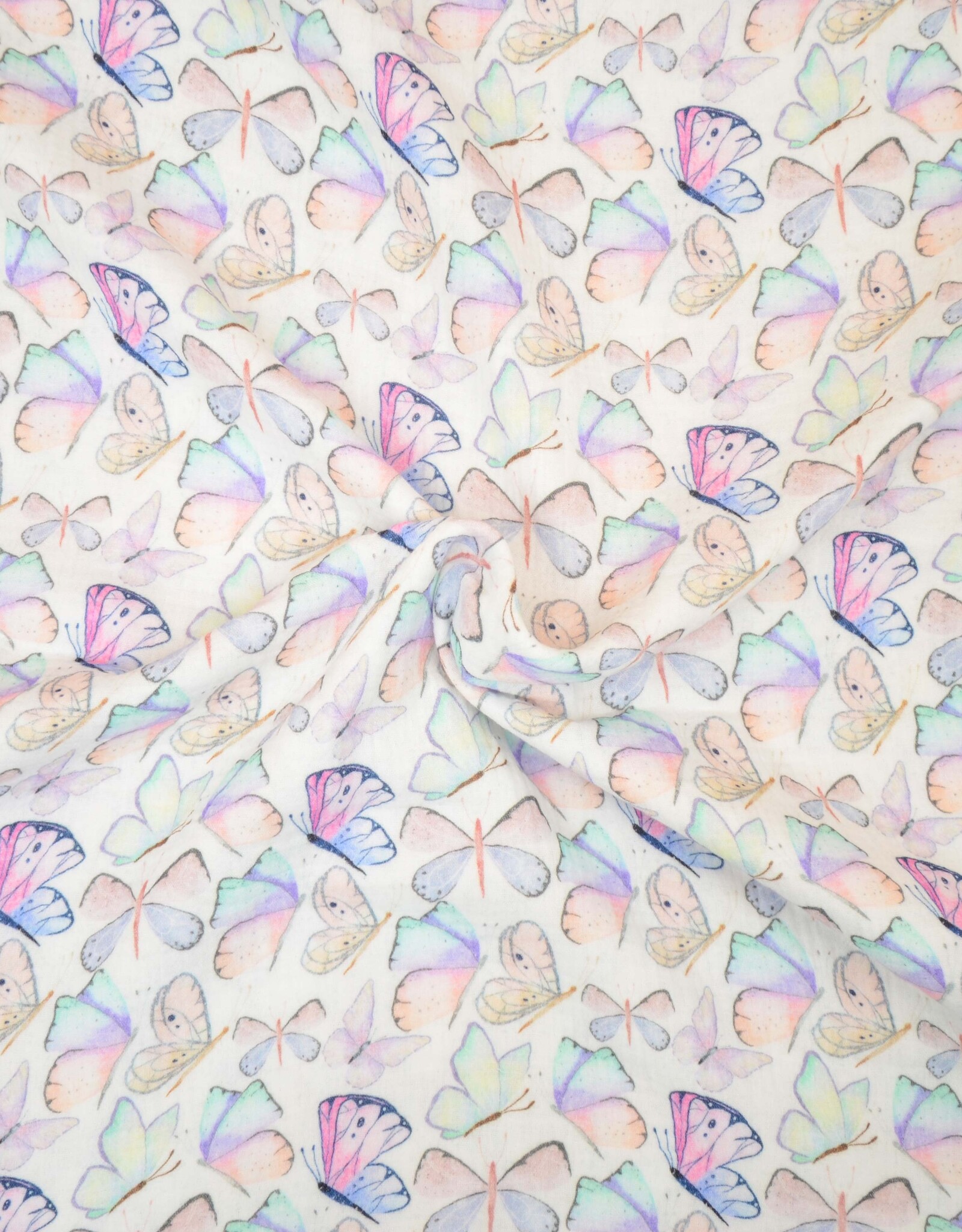 Double gauze pastel vlinders