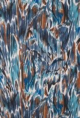 Viscose crepe penseelstreken denim Viscose crepe penseelstreken denim