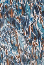 Viscose crepe penseelstreken denim Viscose crepe penseelstreken denim