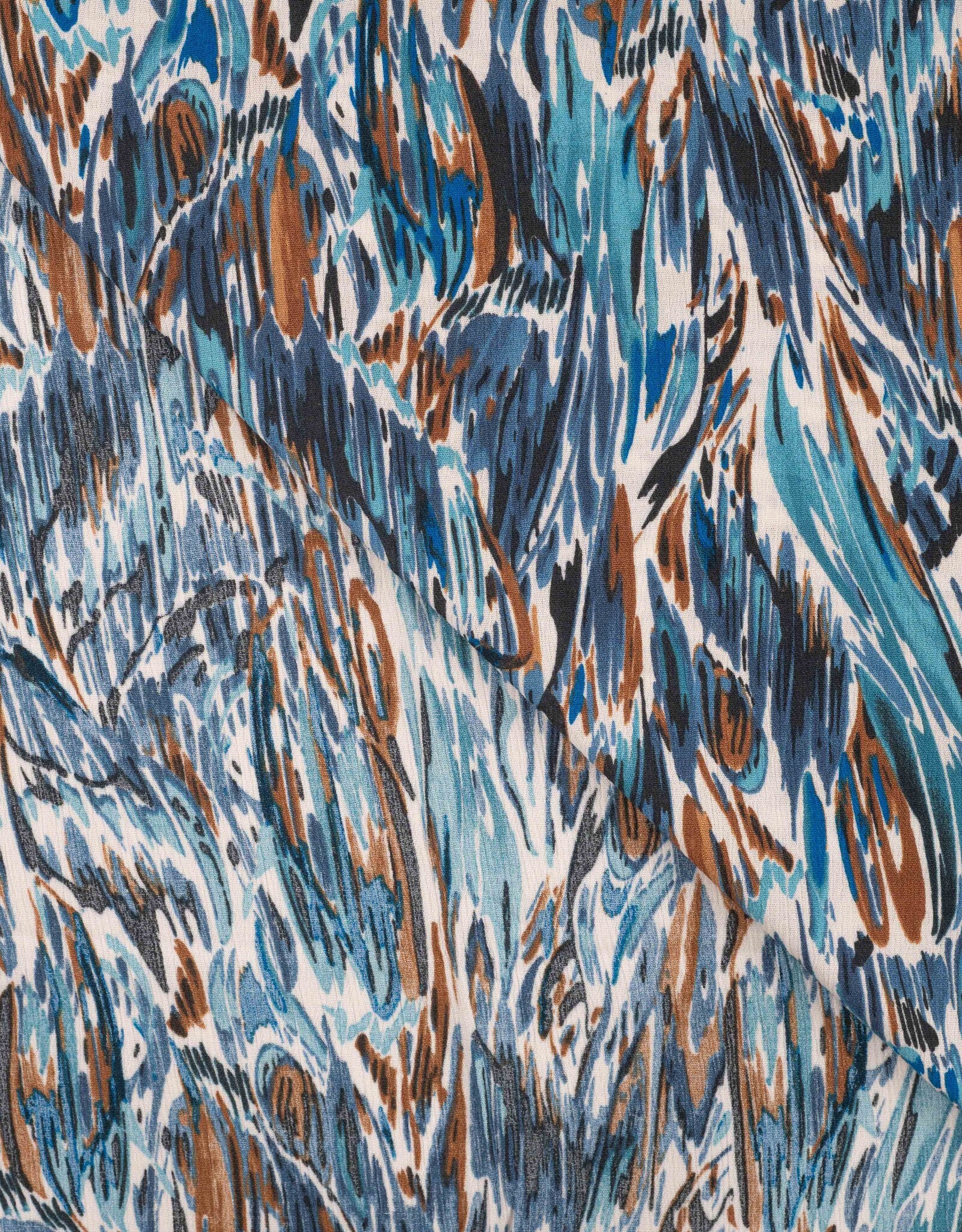 Viscose crepe penseelstreken denim