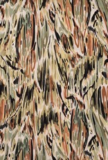 Viscose crepe penseelstreken Kaki Viscose crepe penseelstreken Kaki