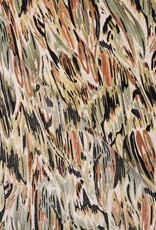 Viscose crepe penseelstreken Kaki Viscose crepe penseelstreken Kaki