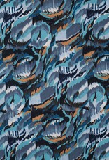 Viscose crepe crinkle graphic denim Viscose crepe crinkle graphic denim