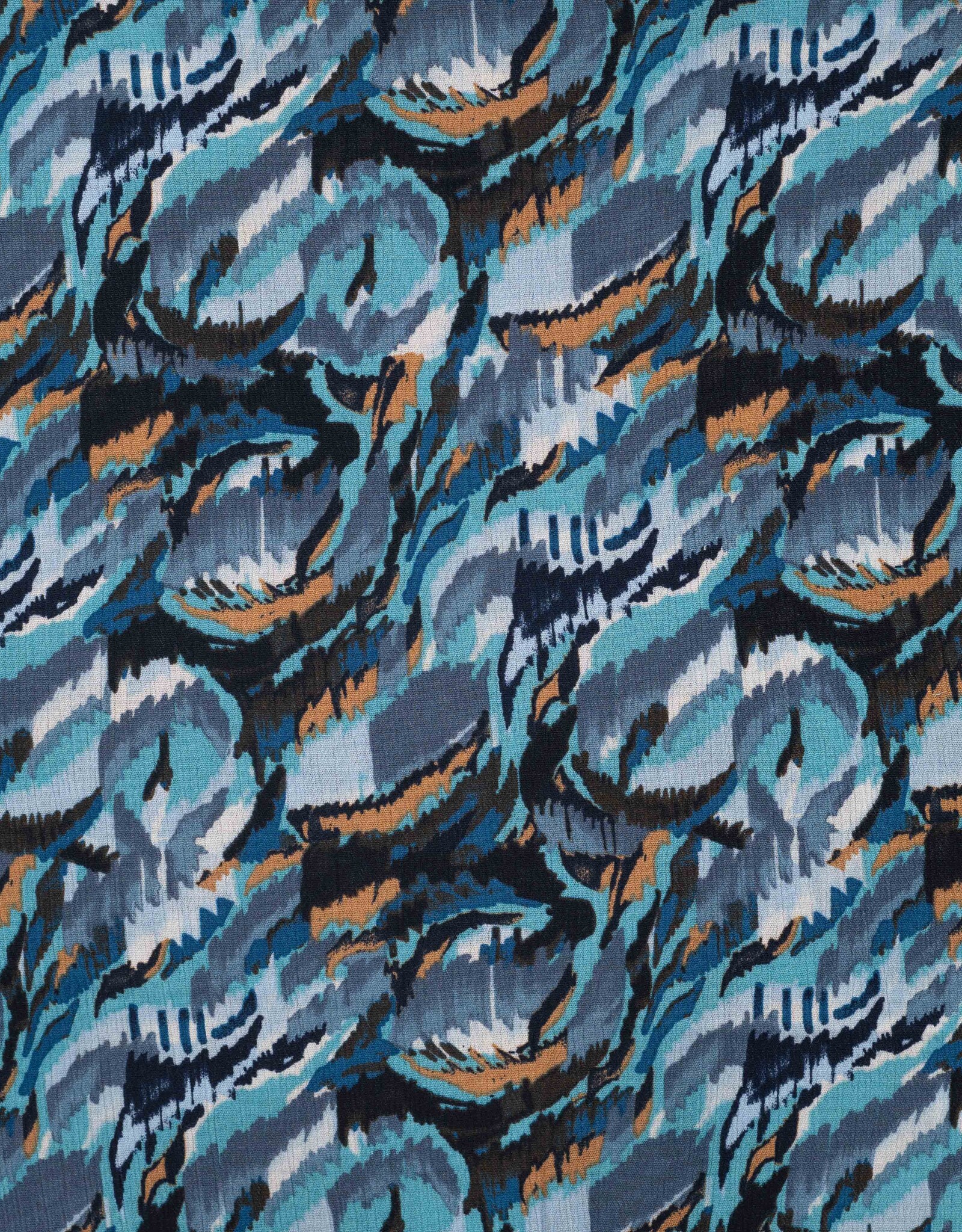 Viscose crepe crinkle graphic denim