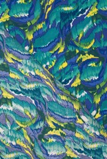 Viscose crepe crinkle graphic  purple groen Viscose crepe crinkle graphic  purple groen