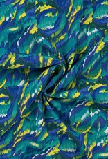 Viscose crepe crinkle graphic  purple groen Viscose crepe crinkle graphic  purple groen