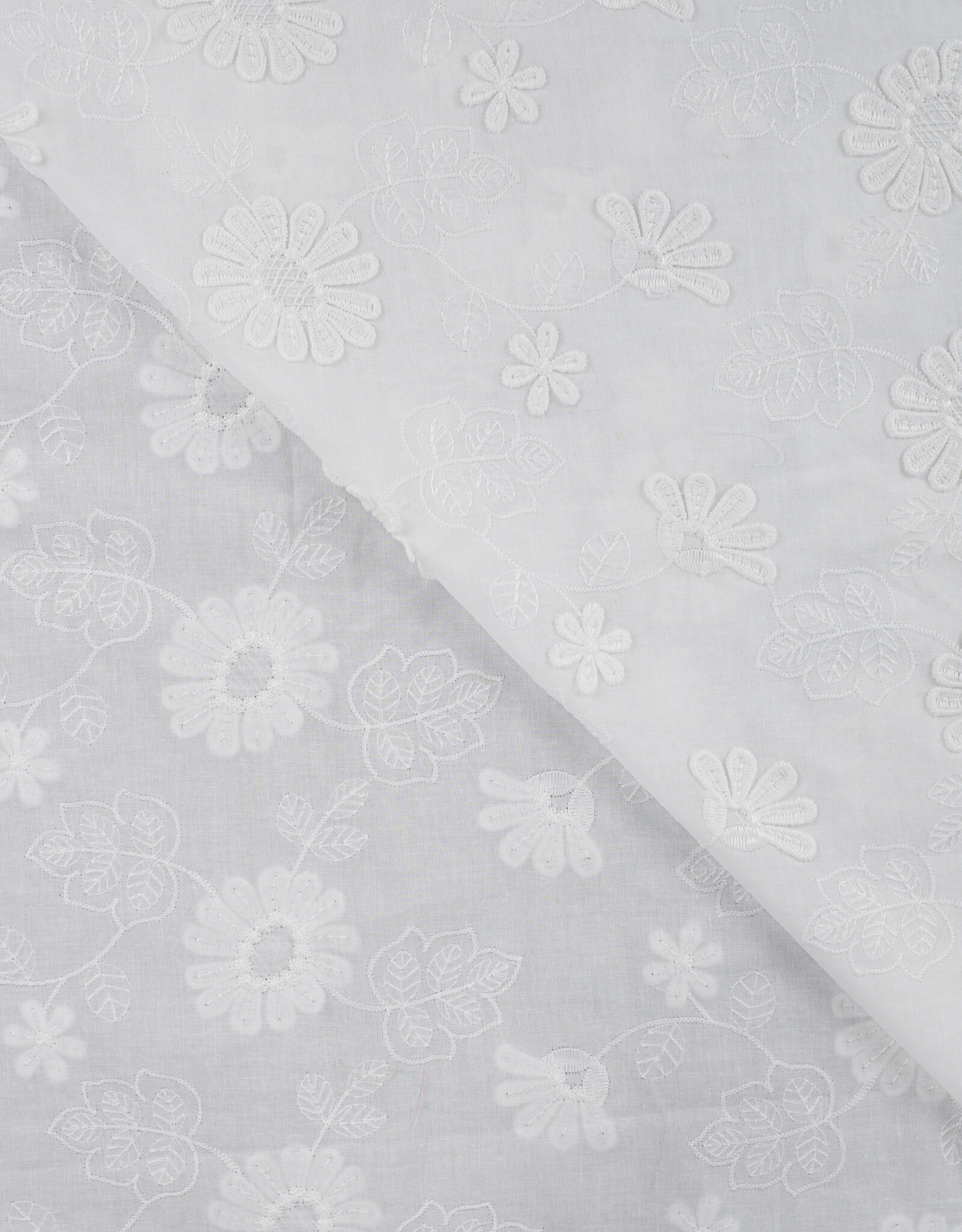 Katoen 3D embroidery bloemen