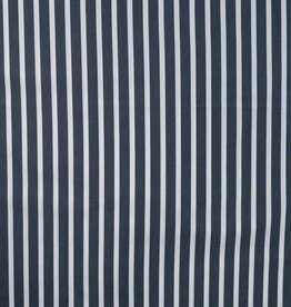 Stretch katoen strepen navy wit