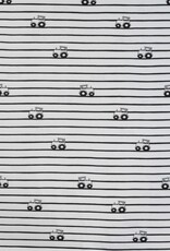 Katoen jersey glow in the sun Tractor en strepen off white Katoen jersey glow in the sun Tractor en strepen off white