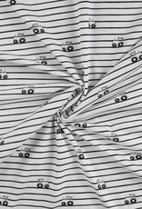 Katoen jersey glow in the sun Tractor en strepen off white Katoen jersey glow in the sun Tractor en strepen off white