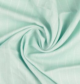 Stoffenschuur selectie Gabardine vintage krijtstrepen pastel groen