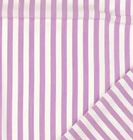 Viscose  strepen wit lila