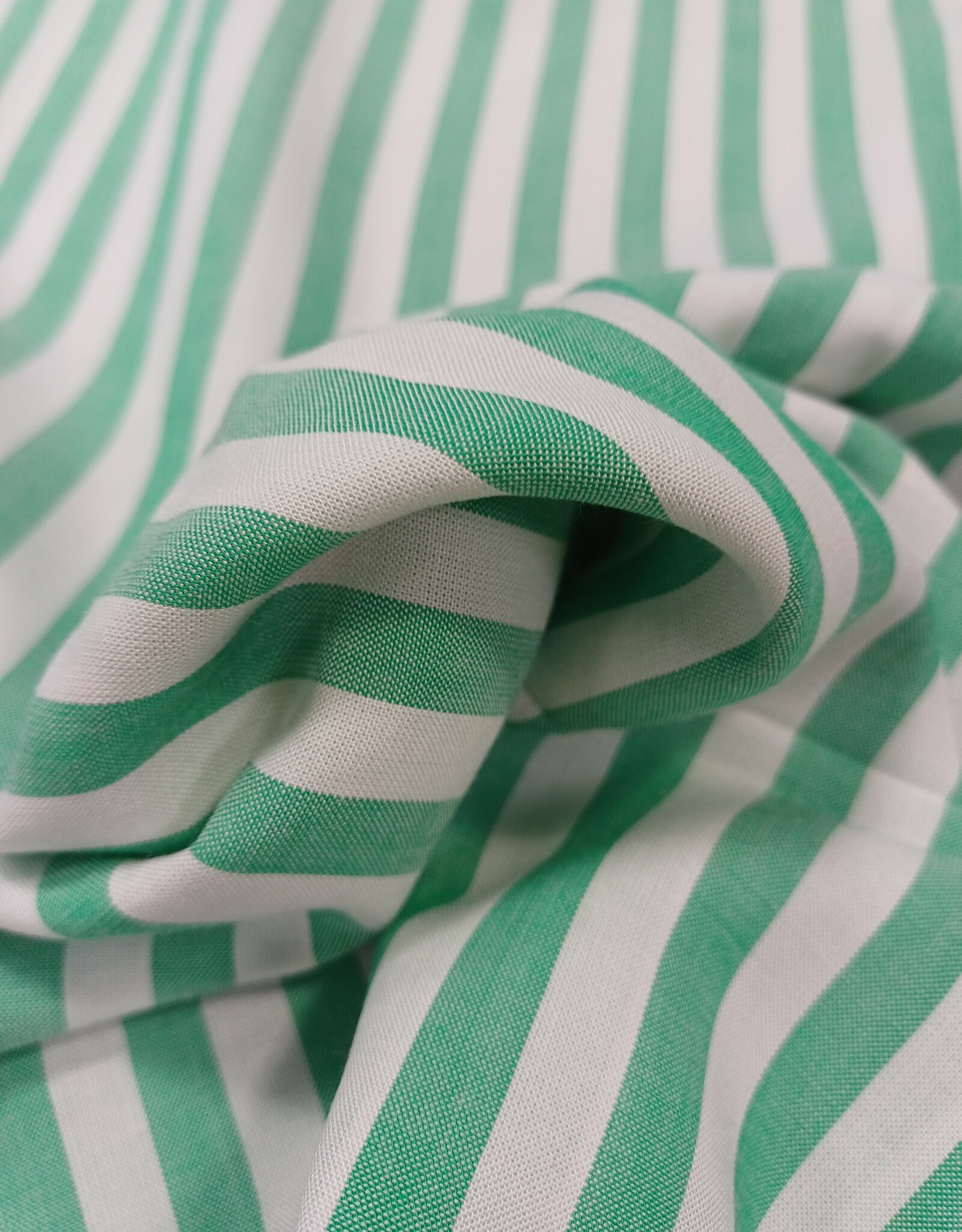 Viscose strepen wit groen