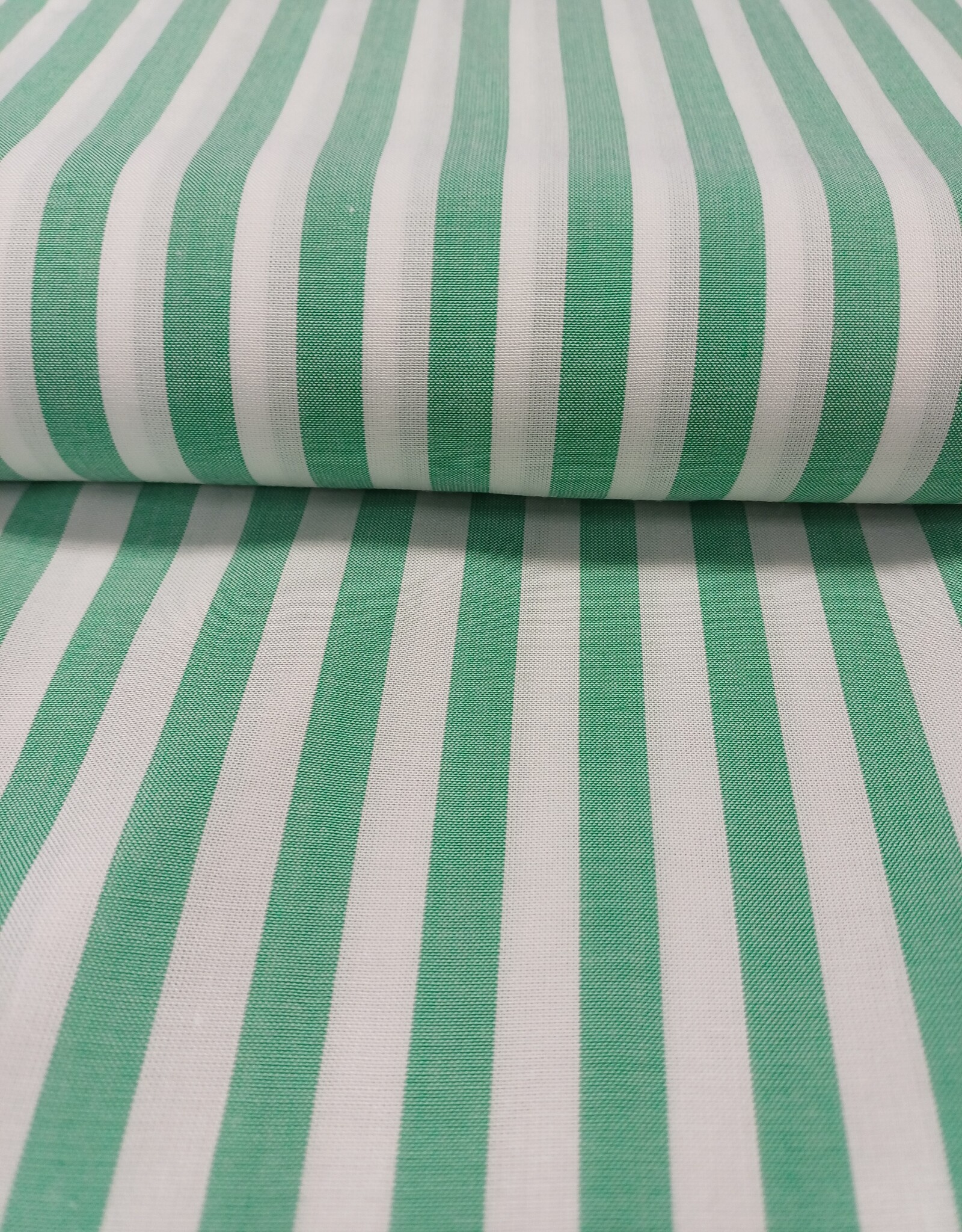 Viscose strepen wit groen