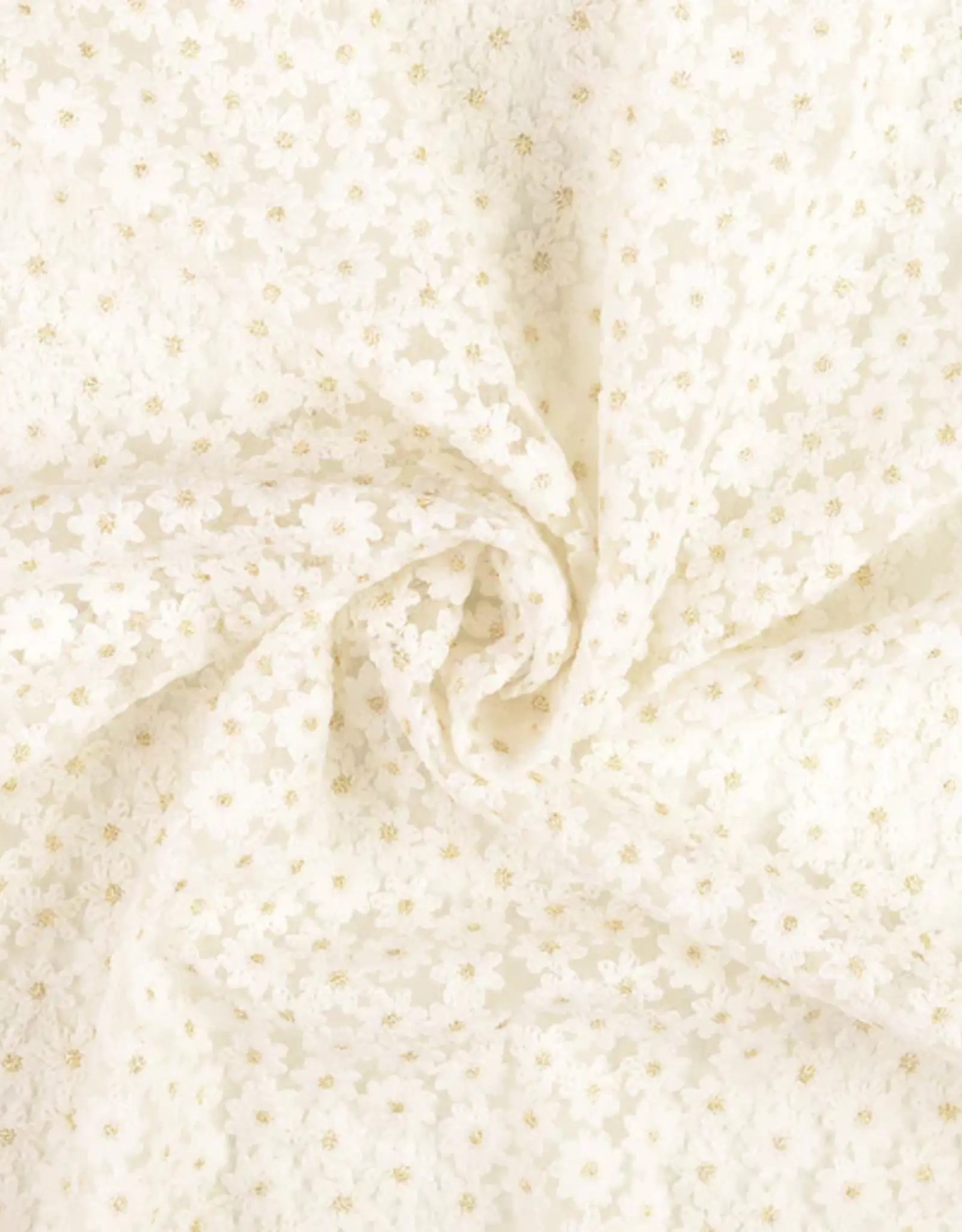 Chique kant  kleine elegante bloem lurex goud