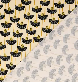 Bio katoen retro bloemenprint- Loes van oosten
