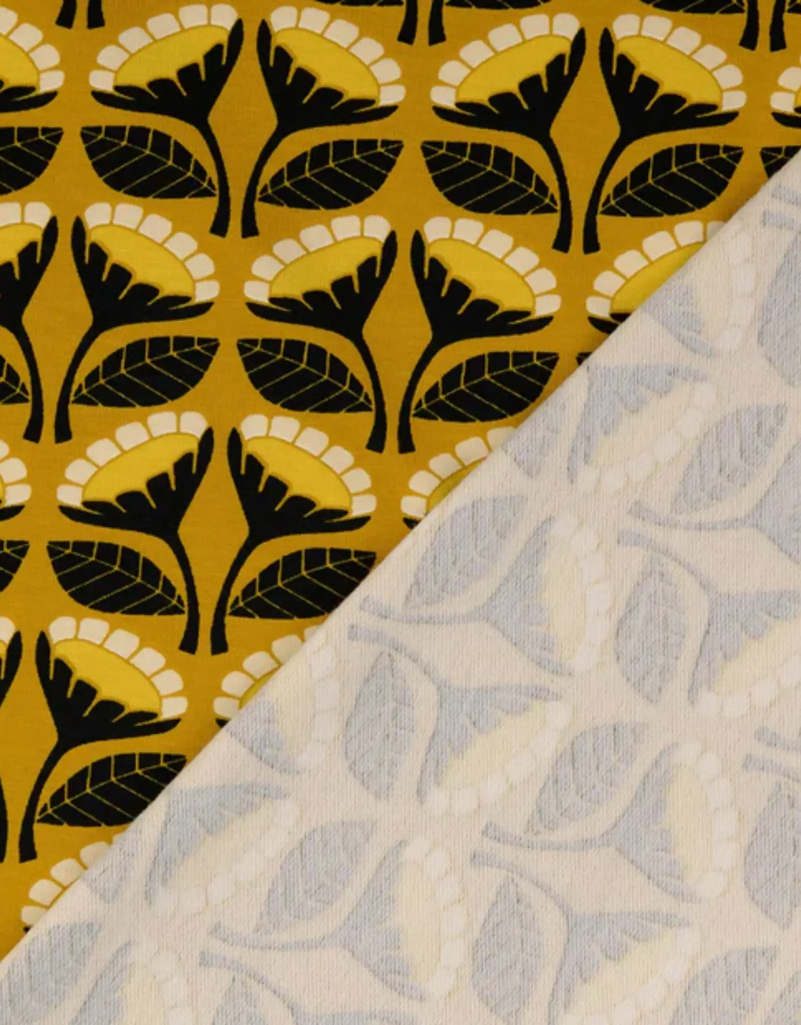 French terry retro bloemenprint -Loes van oosten