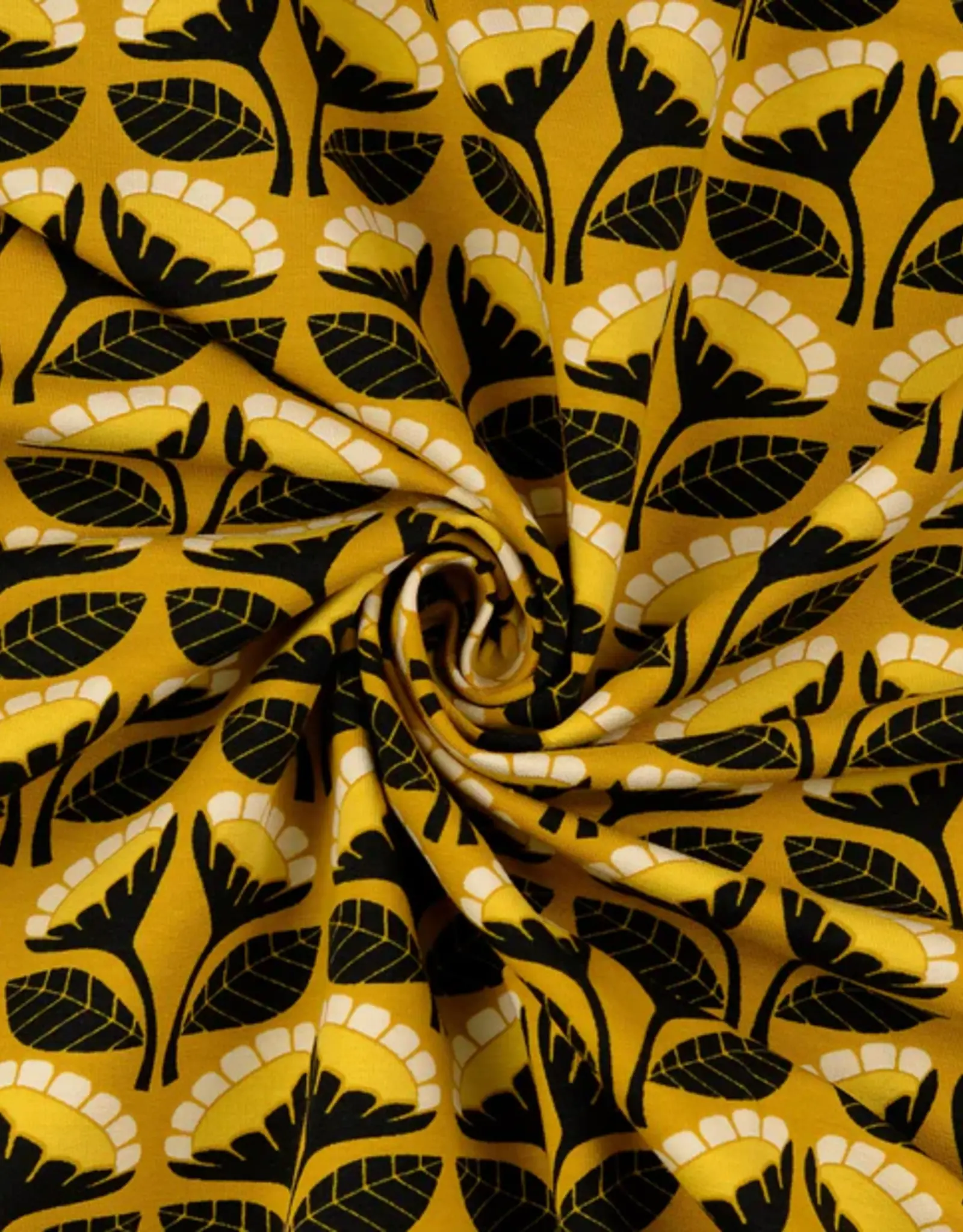 French terry retro bloemenprint -Loes van oosten