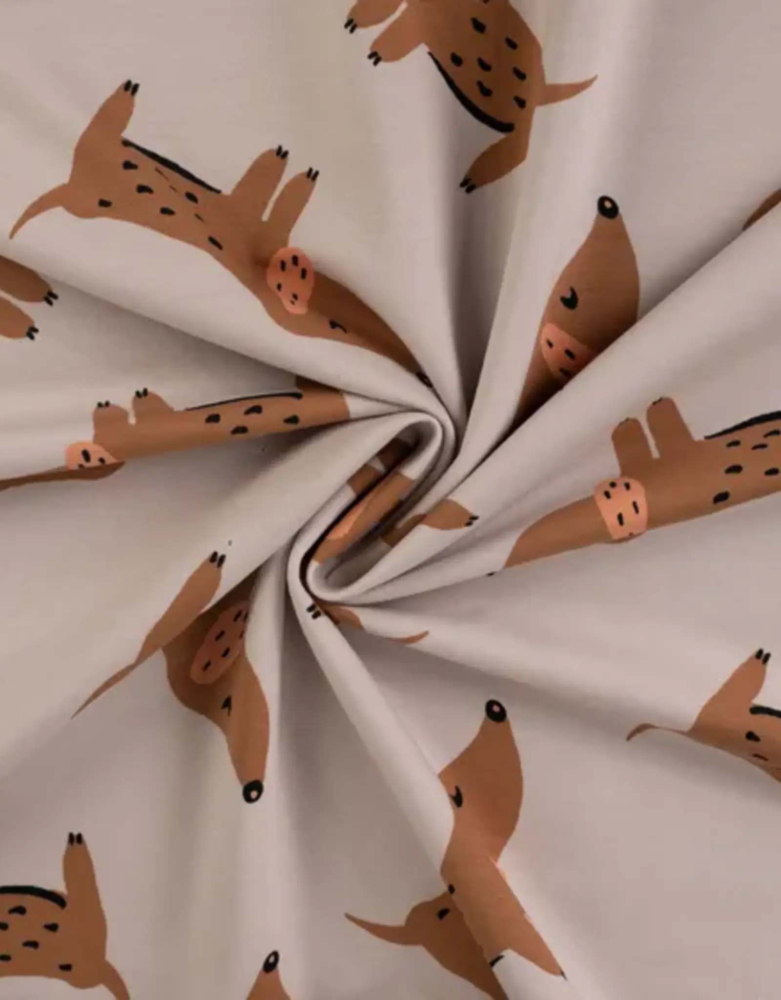 French terry hondjes  zand