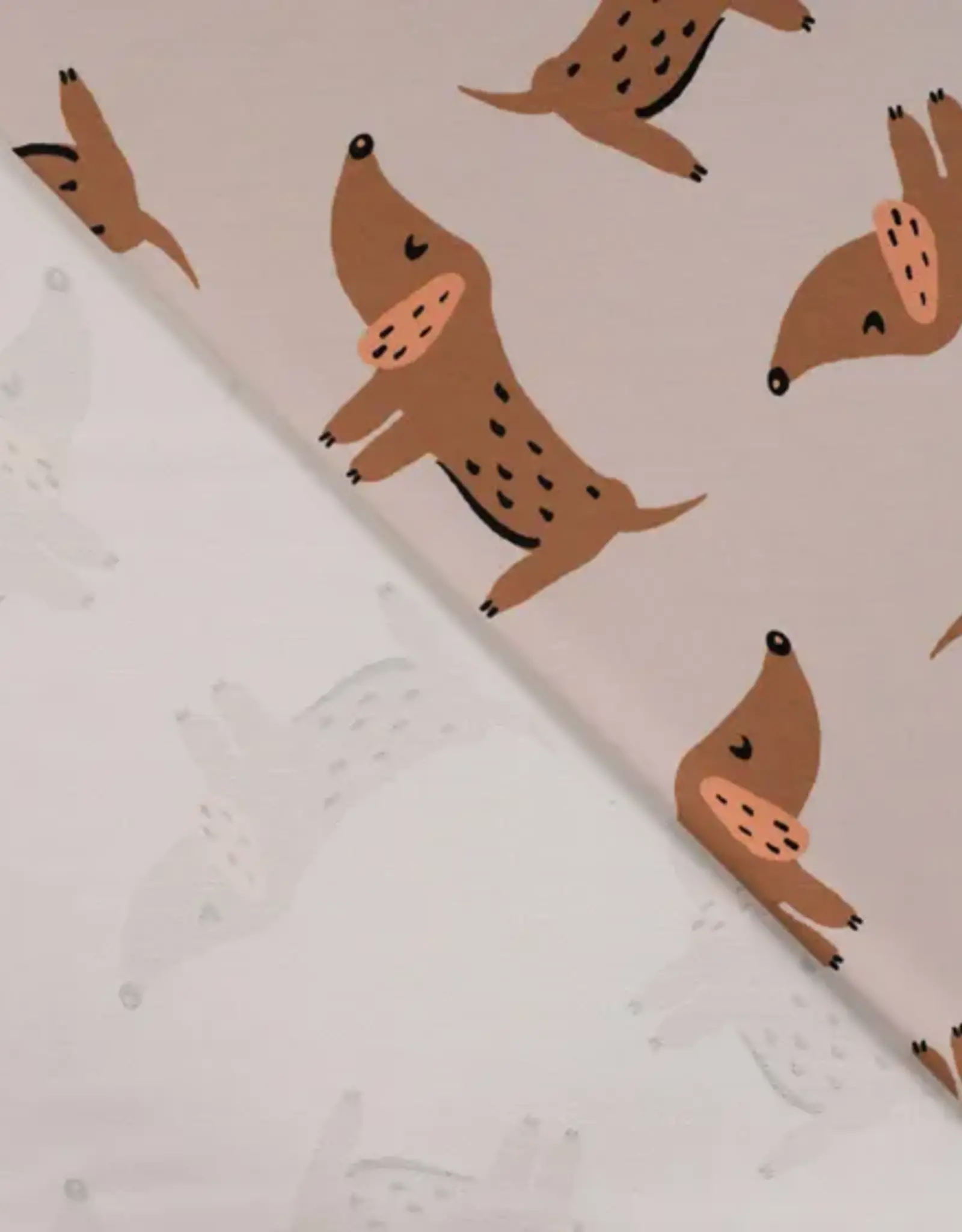 French terry hondjes  zand