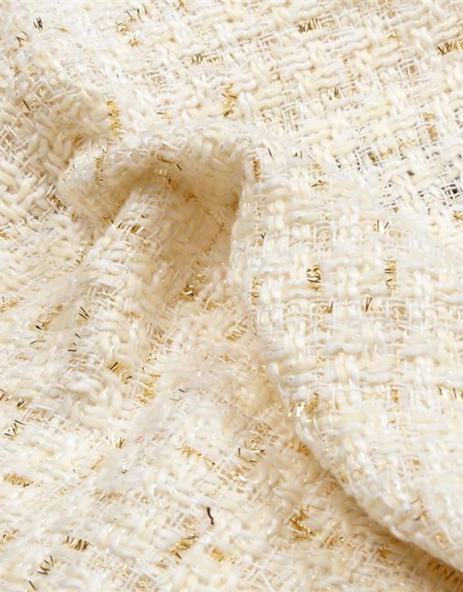 Editex Boucle chanel ecru lurex goud