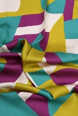 Viscose satijn geometrisch limoen Viscose satijn geometrisch limoen