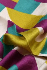 Viscose satijn geometrisch limoen Viscose satijn geometrisch limoen
