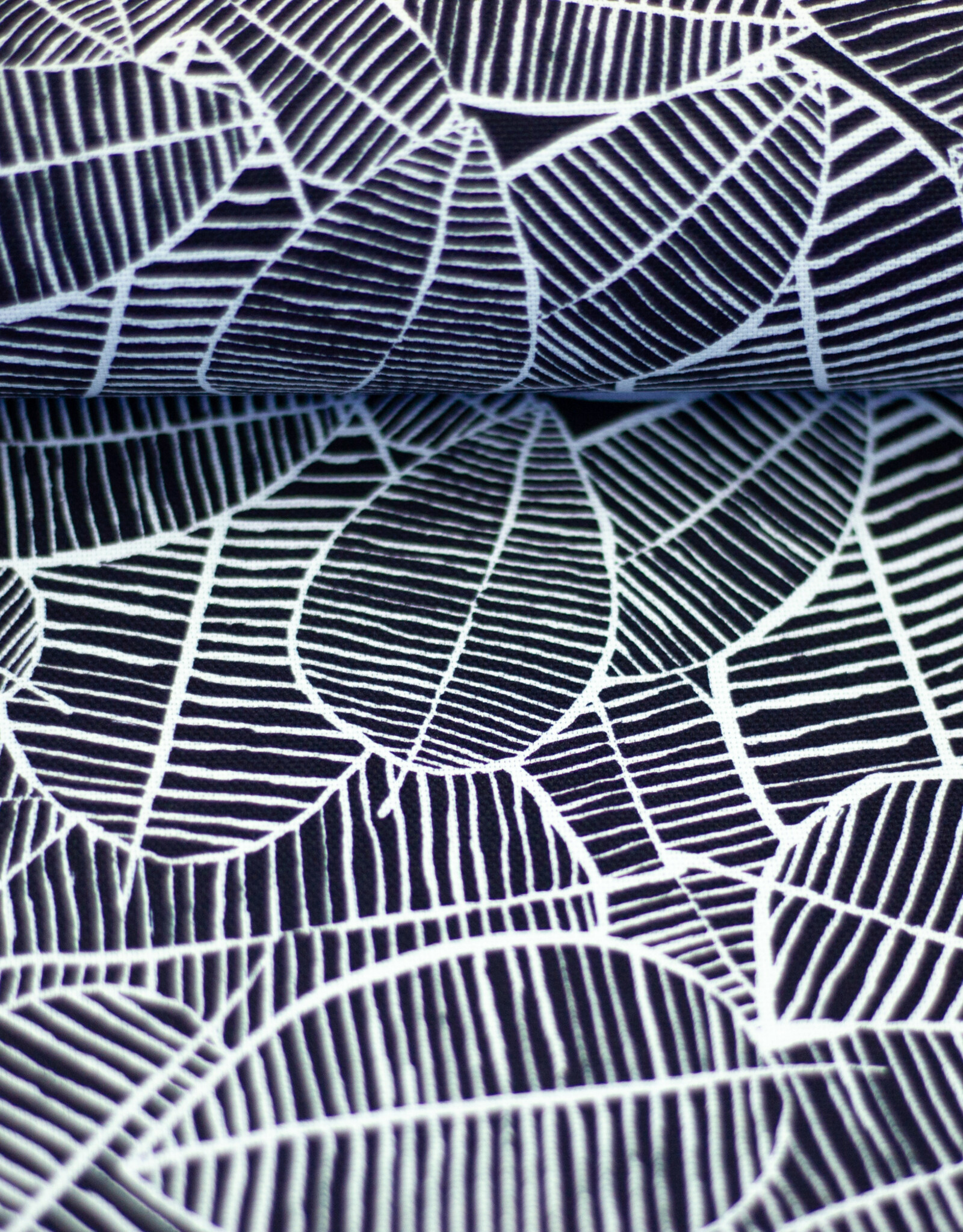 Canvas light blaadjes navy