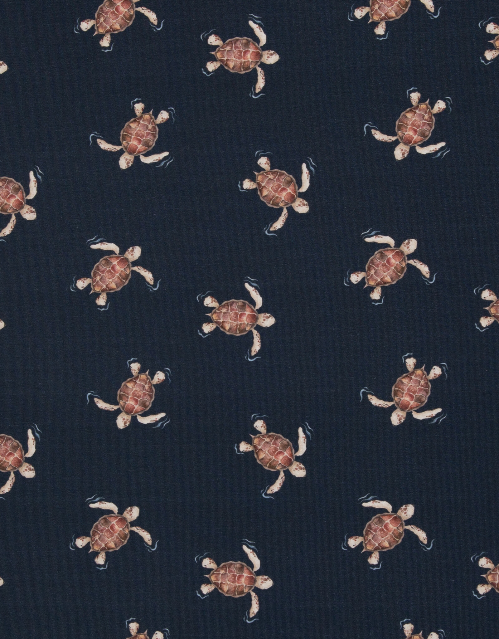 katoen jersey schildpad donker blauw