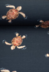 katoen jersey schildpad donker blauw katoen jersey schildpad donker blauw