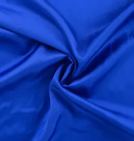 Stoffenschuur selectie Viscose satijn  Koningsblauw