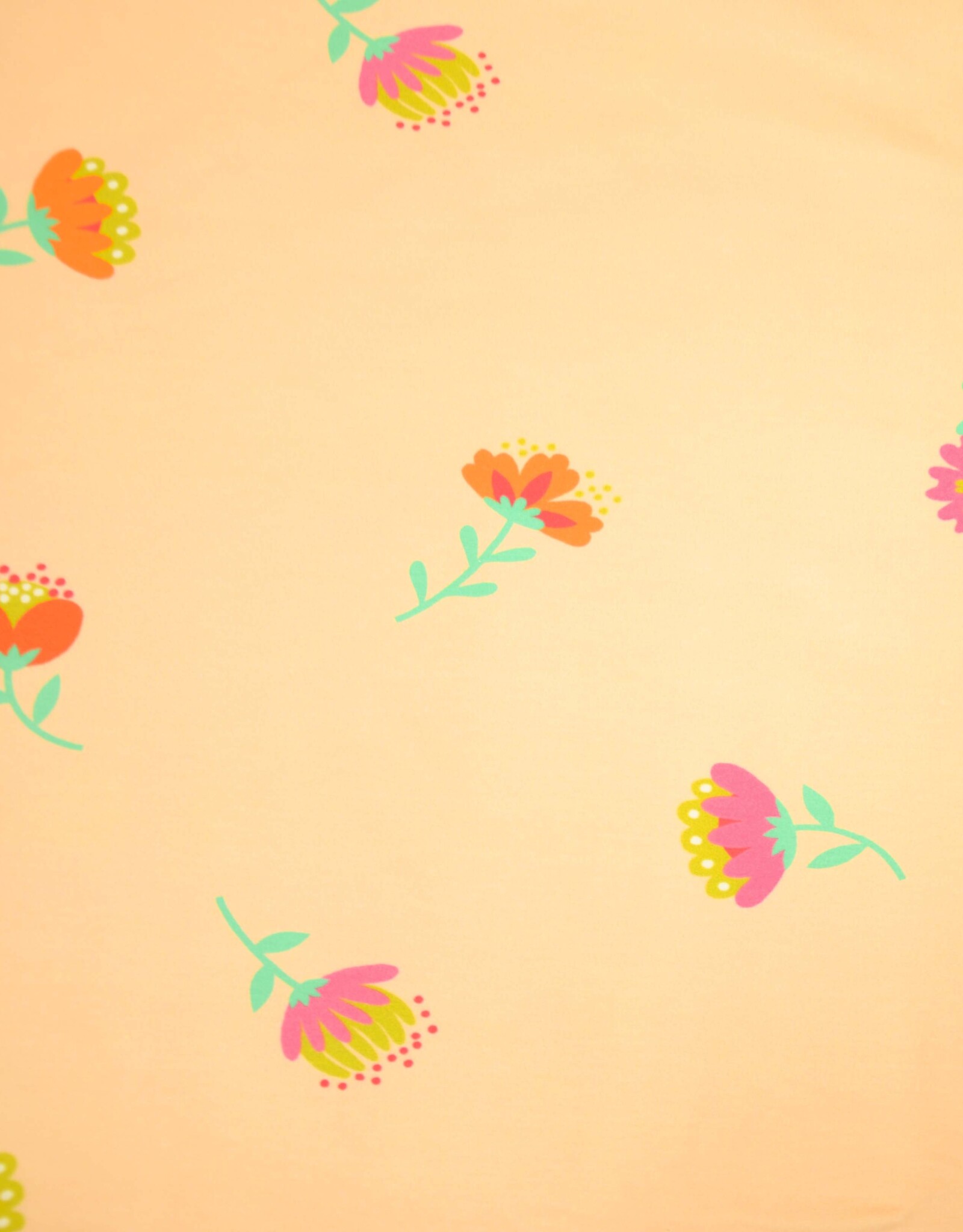 French terry fleur pastel oranje