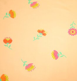 Hilco French terry fleur pastel oranje
