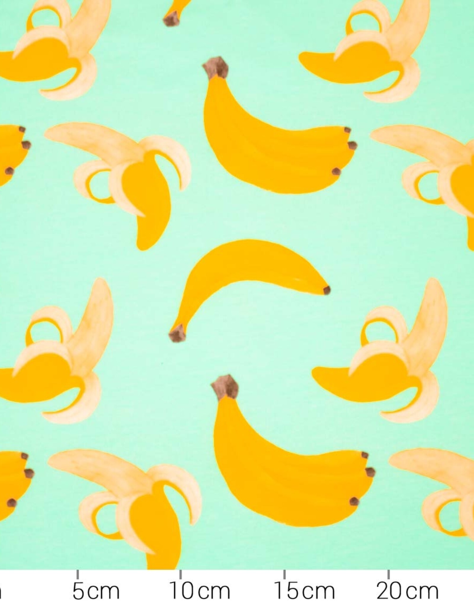 French terry frutta Bananen donker munt