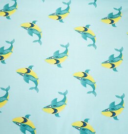 Katoen jersey Shark funny friend licht blauw