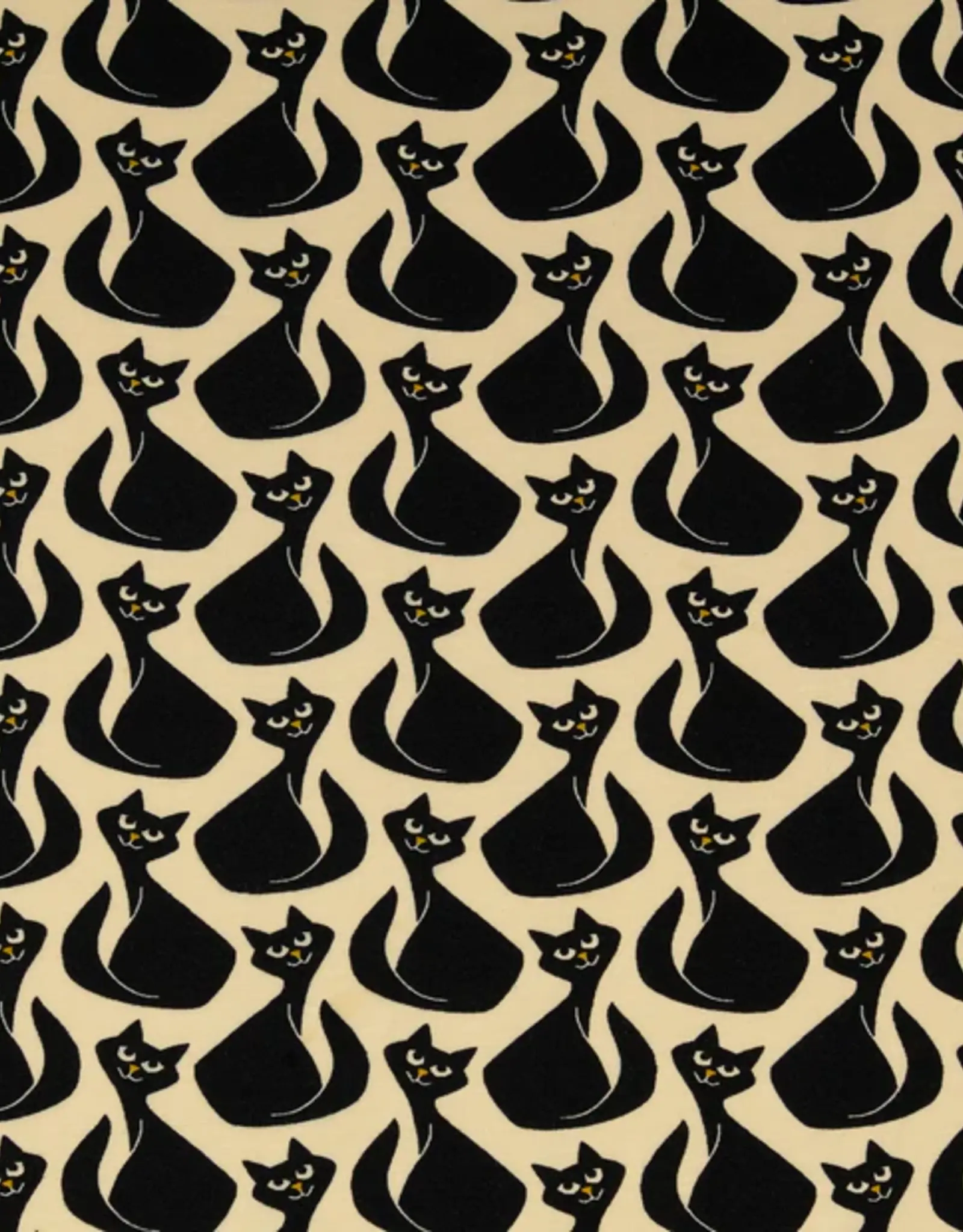 French terry black cat yellow