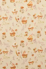 Katoen digital print cupcake flower Katoen digital print cupcake flower