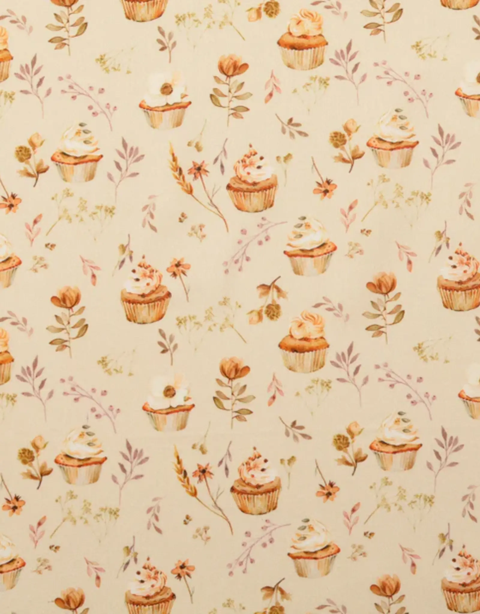 Katoen digital print cupcake flower