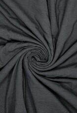 Seersucker uni zwart