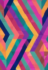 Viscose geometrische lijnen fuchsia