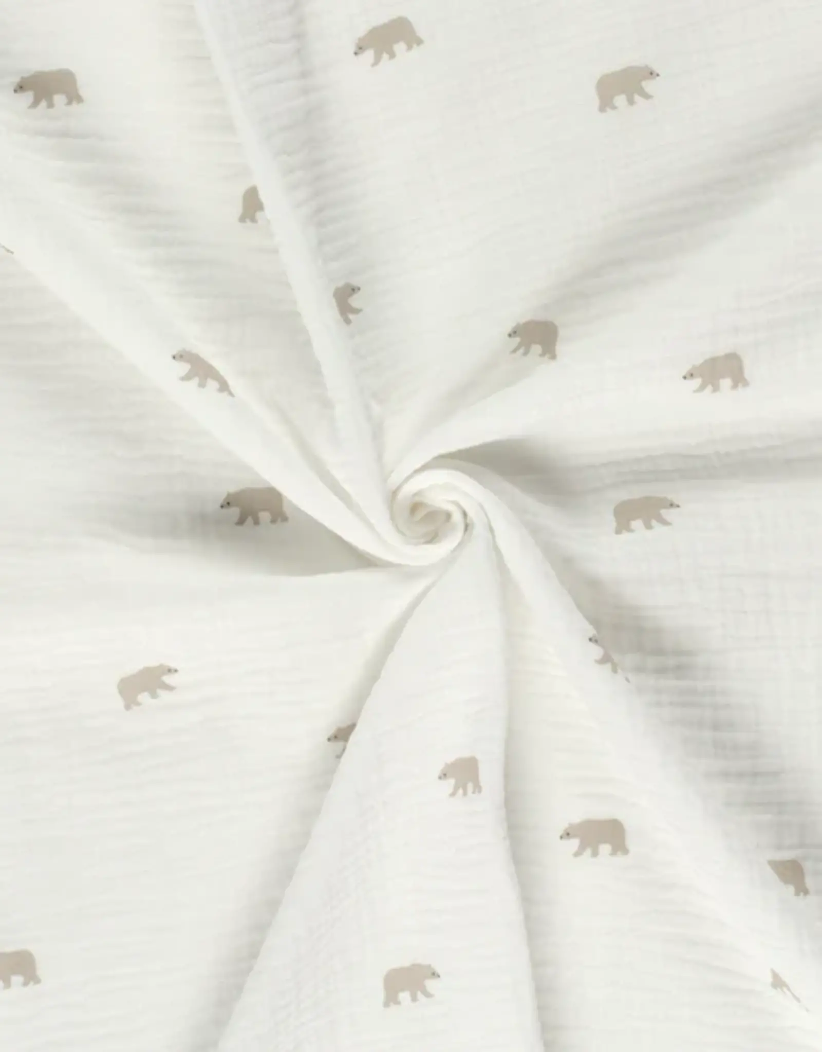 Mousseline beertjes gebroken wit