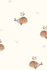 Mousseline gekleurde walvissen gebroken wit Mousseline gekleurde walvissen gebroken wit