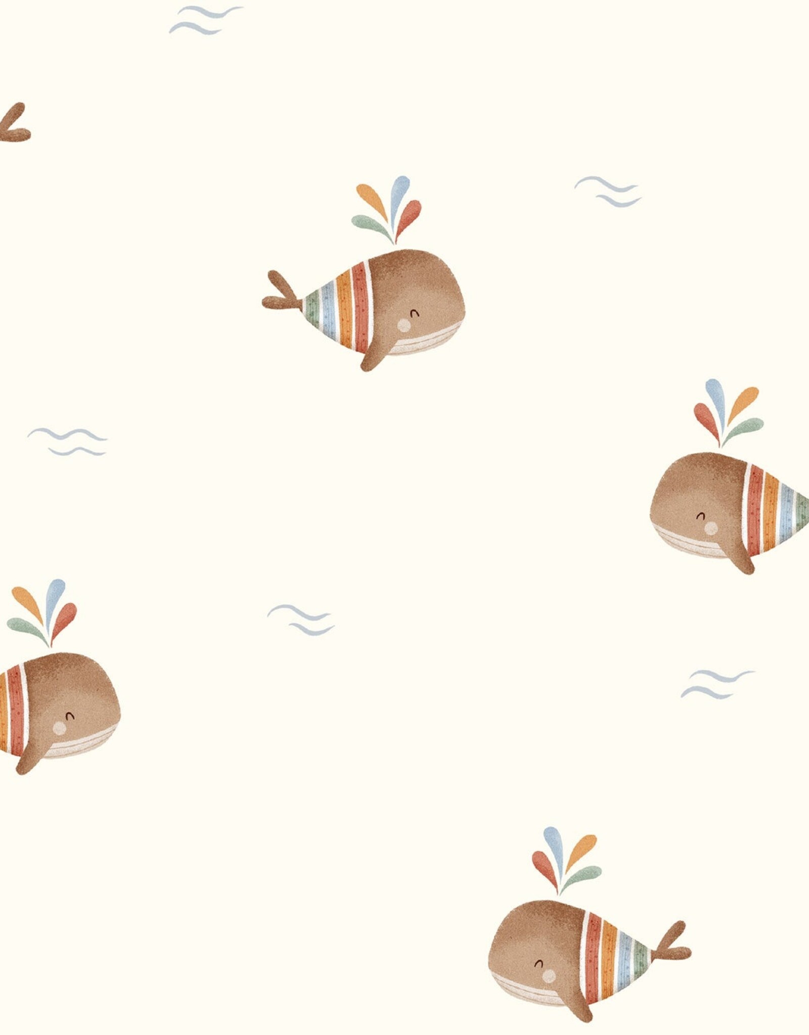 Mousseline gekleurde walvissen gebroken wit