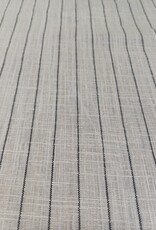 Viscose linnen zwarte krijtstreep beige Viscose linnen zwarte krijtstreep beige
