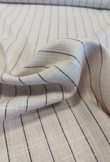 Viscose linnen zwarte krijtstreep beige Viscose linnen zwarte krijtstreep beige