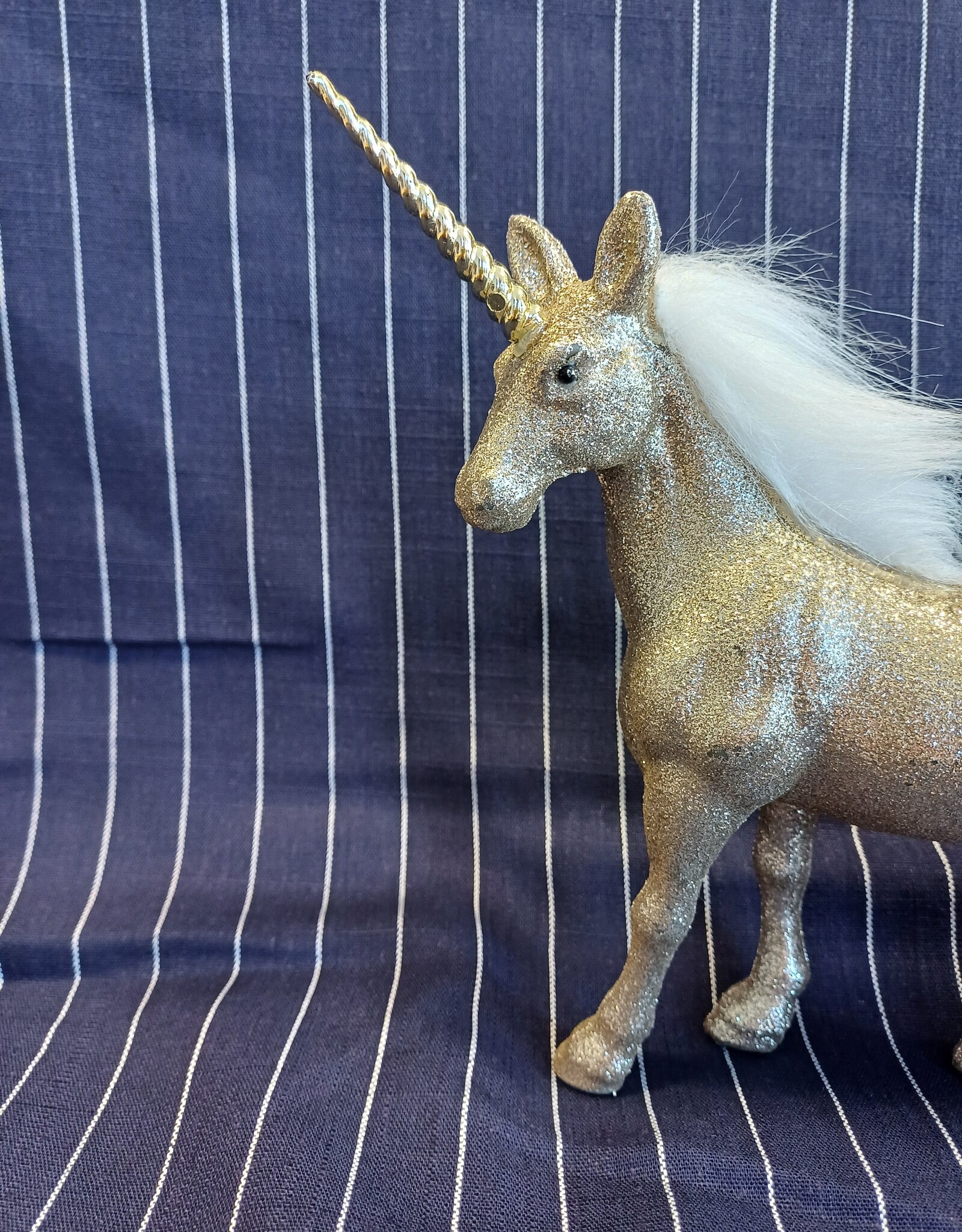 Viscose linnen zwarte krijtstreep navy