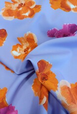 Scuba crepe 2way geprint bloemen lila Scuba crepe 2way geprint bloemen lila